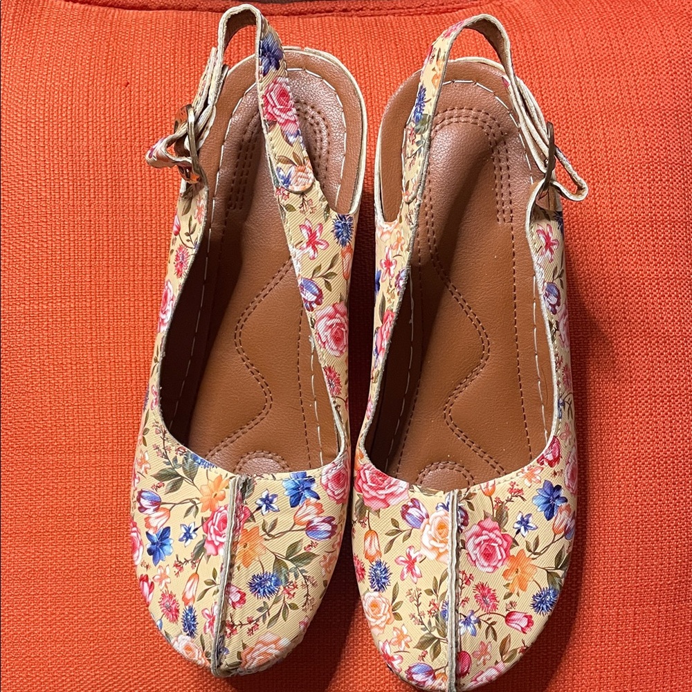Floral Slingback Women's Shoes